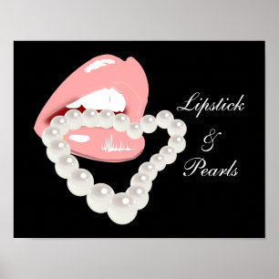 Póster Lápiz labial y poster de las perlas