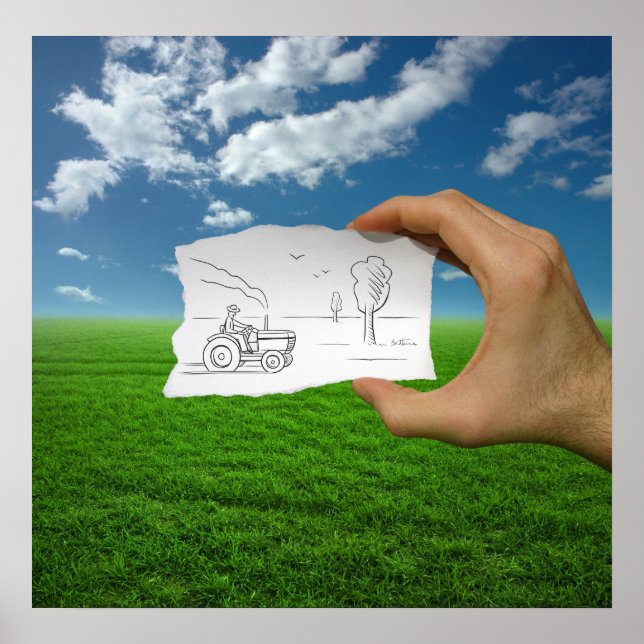 Póster Lápiz Vs Cámara - Agricultor (Frente)