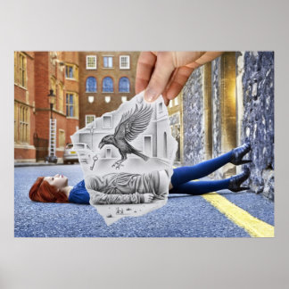 Póster Lápiz Vs Cámara - Crow