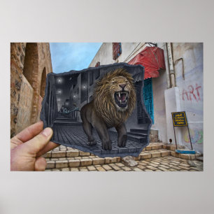 Póster Lápiz vs cámara - León poderoso
