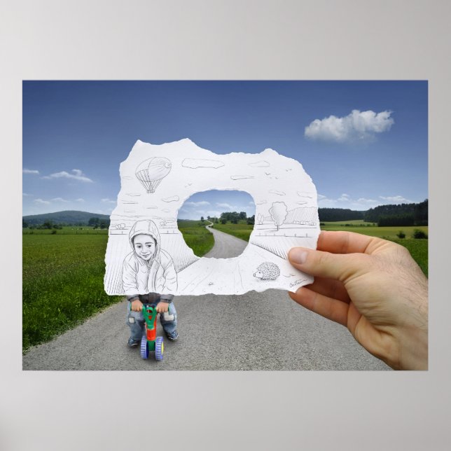 Póster Lápiz Vs Cámara - Reproducción infantil (Frente)