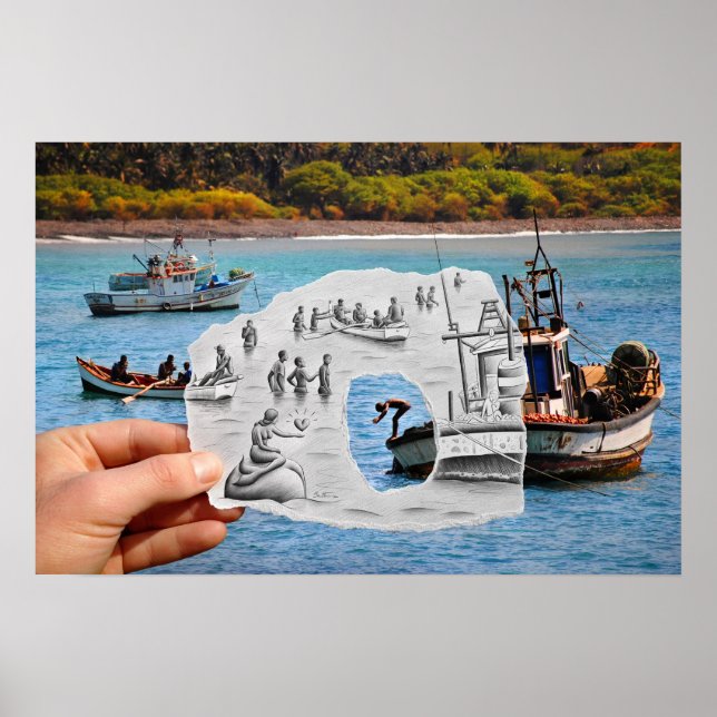 Póster Lápiz Vs Cámara - Sirenita (Frente)