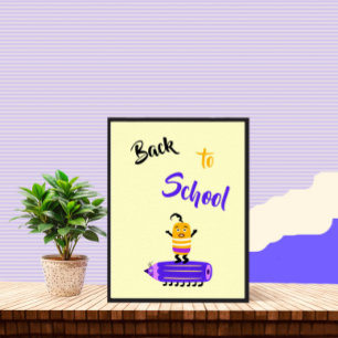 Póster Lápiz y goma divertidos