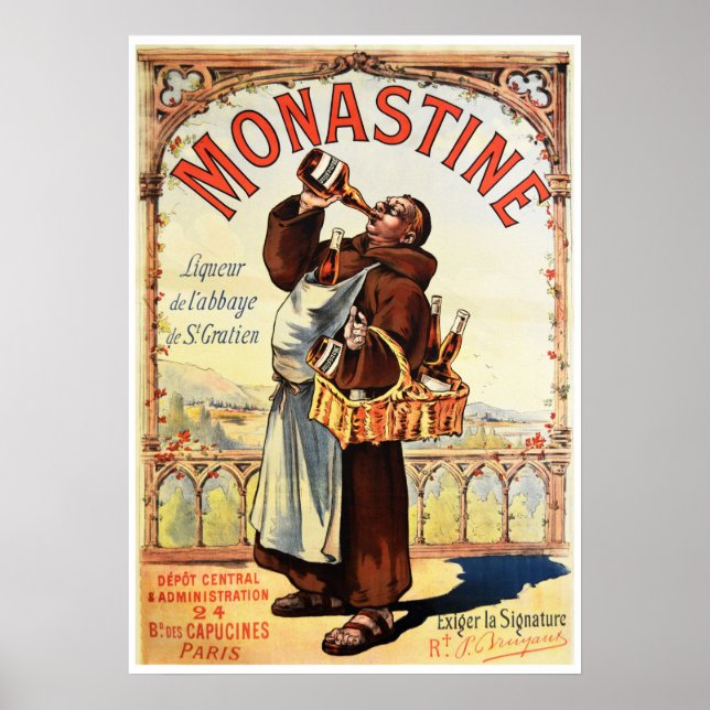 Póster Láquiur monje de MONASTINE y alcohol ventilado fra (Frente)