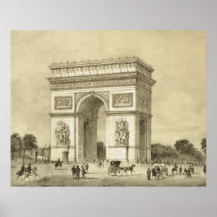 Póster L'Arc de Triomphe, Paris, engraved by Auguste Bry