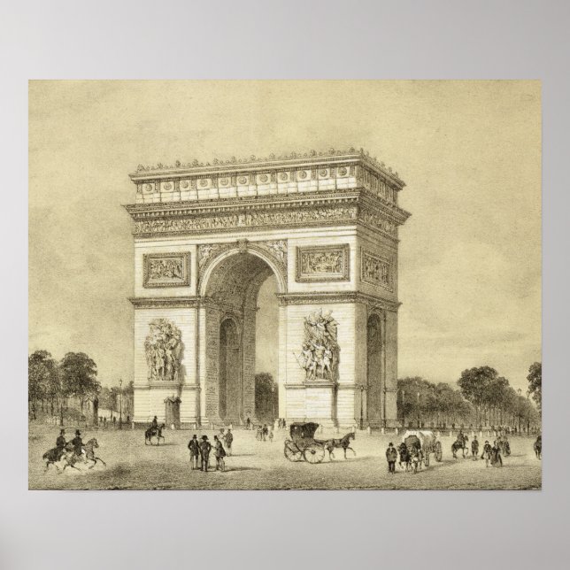 Póster L'Arc de Triomphe, Paris, engraved by Auguste Bry (Frente)