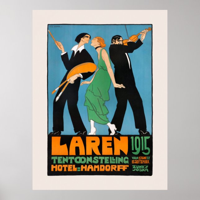 Póster Laren 1915, Poster de publicidad de cosecha en los (Frente)