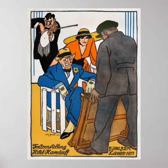 Póster Laren 1917, Poster de publicidad de cosecha en los (Frente)