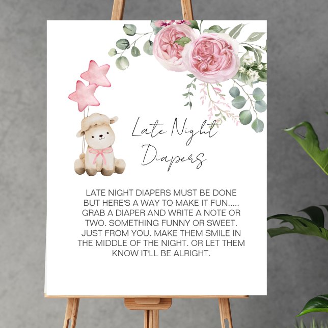 Póster Larga noche Diaper Game Sweet Little Lamb Pink Ros (Subido por el creador)