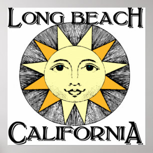 Póster Larga playa de California