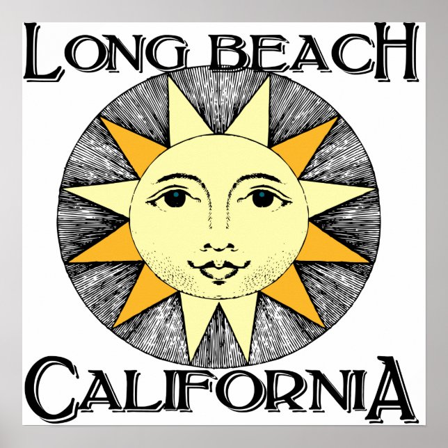 Póster Larga playa de California (Frente)
