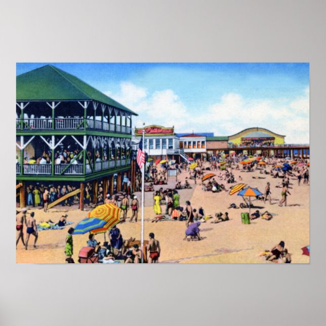 Póster Larga Rama Nueva Jersey Beach (Frente)