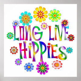 Póster Larga vida a los hippies