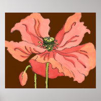 Large Pink Flower with Deep Red Background