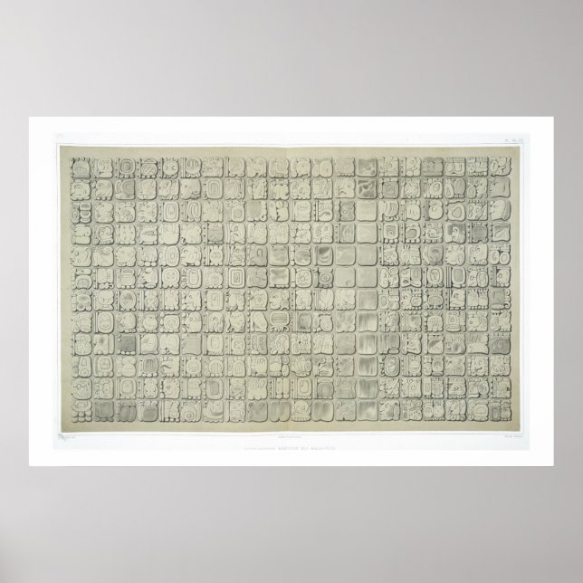 Póster Large plaque with ideographic writing from the Tem (Frente)