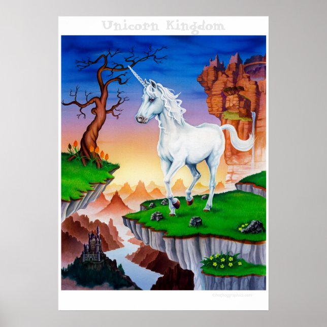 Póster Large poster fantasy art magical Unicorn Kingdom (Frente)