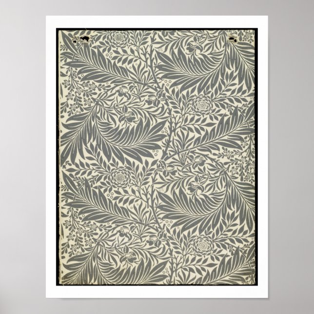 Póster Larkspur, diseño de papel pintado, 1872 (Frente)