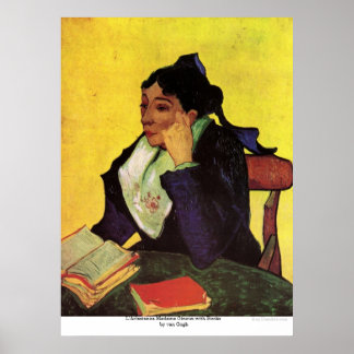 Póster L'Arlesienne Madame Ginoux con libros de van Gogh