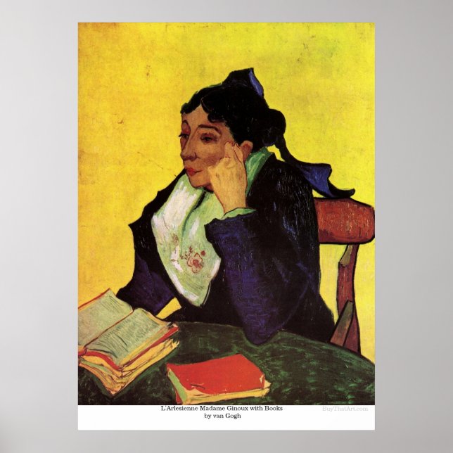 Póster L'Arlesienne Madame Ginoux con libros de van Gogh (Frente)