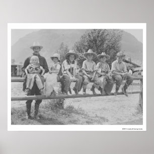 Póster Larry Larom con seis hijos.