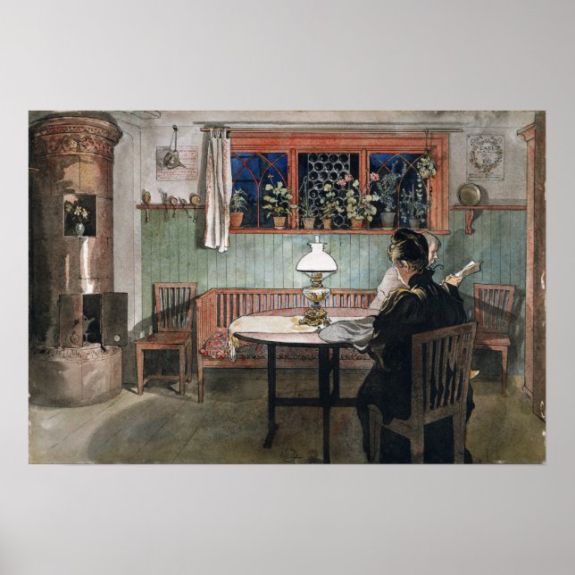 Póster Larsson - Cuando los niños se han ido a la cama (Frente)