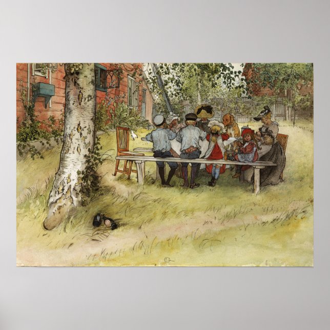 Póster Larsson - Desayuno Bajo el Big Birch (Frente)