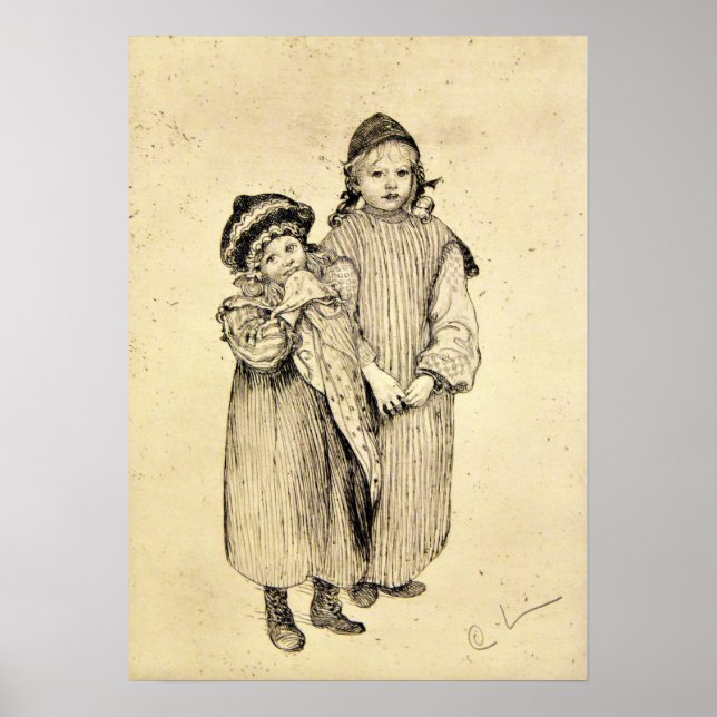 Póster Larsson - Dos Niños (Frente)