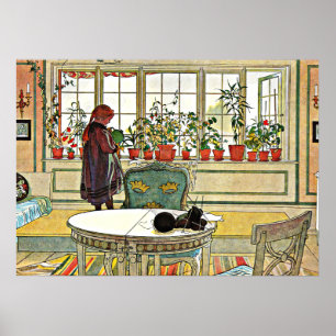 Póster Larsson - Flores en un cristal