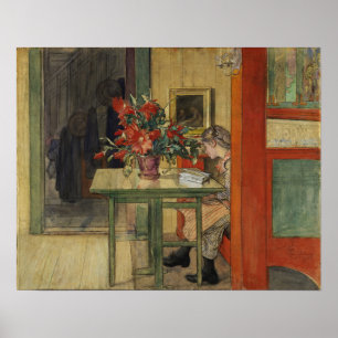 Póster Larsson - Lisbeth leyendo