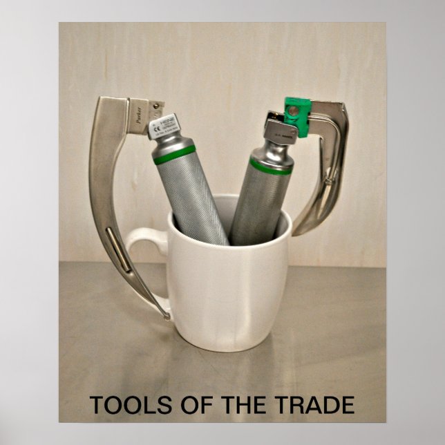 PÓSTER LARYNGOSCOPIAS Y MUG DE CAFÉ - HERRAMIENTAS DEL CO (Frente)
