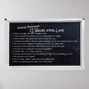 Póster Las 12 reglas de vida motivacionales de Jordan Pet