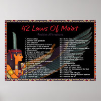 Las 42 Leyes De Maat - Poster De Afirmaciones Posi
