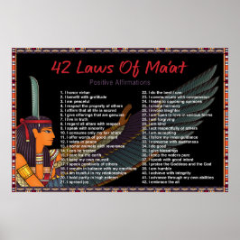 Póster Las 42 Leyes De Maat - Poster De Afirmaciones Posi