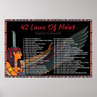 Póster Las 42 Leyes De Maat - Poster De Confesiones Negat