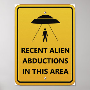 Póster ¡Las abducciones del UFO! Humor extranjero de la