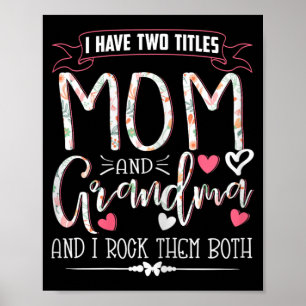 Póster Las Abuelas Camisetas Graciosas, Mamá Y La Abuela