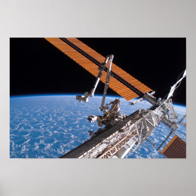 Póster Las alas Canadarm2 y del panel de paneles solares (Frente)