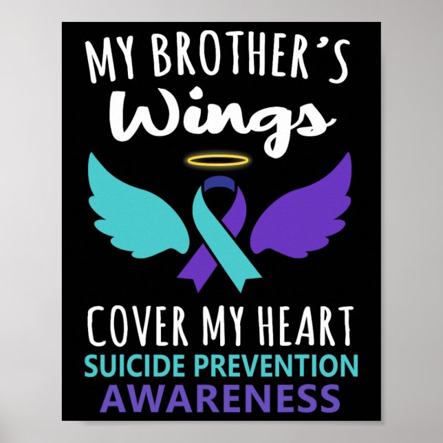 Póster Las alas de mi hermano cubren conciencia del suici (Frente)