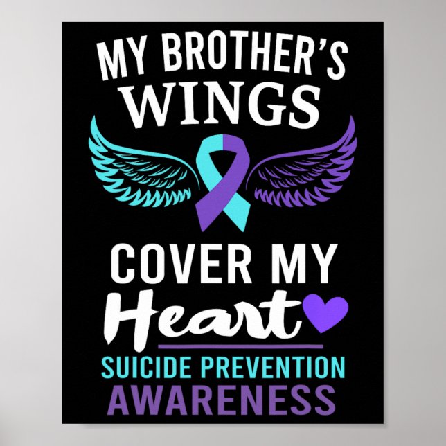 Póster Las alas de mi hermano cubren conciencia del suici (Frente)