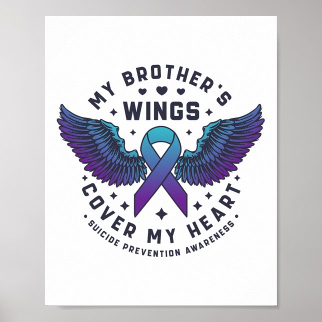 Póster Las alas de mi hermano cubren mi prevención del su (Frente)