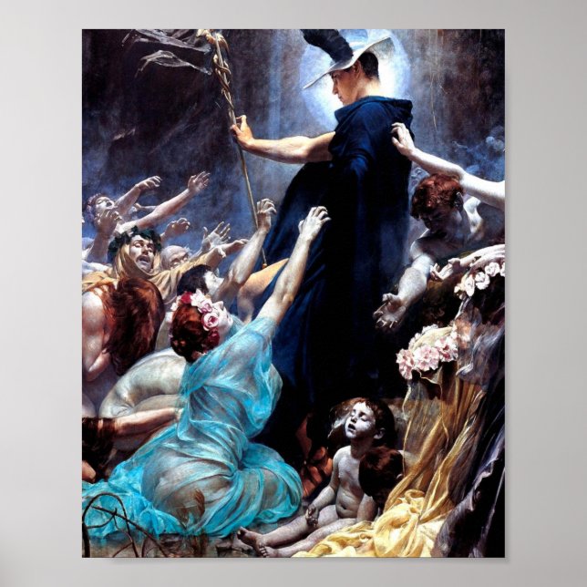 Póster Las Almas De Acheron Por Adolf Hiremy Hirschl 1898 (Frente)