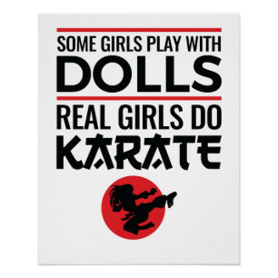 Póster Las artes marciales de las mujeres justas en karat