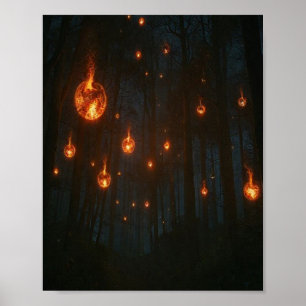 Póster Las ascuas susurrantes del bosque eterno