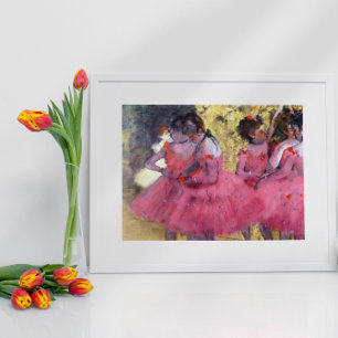 Póster Las bailarinas rosas, antes del ballet de Edgar De