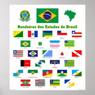 Póster Las banderas del Poster brasileño