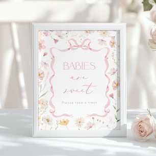 Póster Las bebés son dulces Arco Rosa Flor Silvestre Show