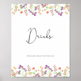 Póster Las bebidas con flores silvestres te ayudan