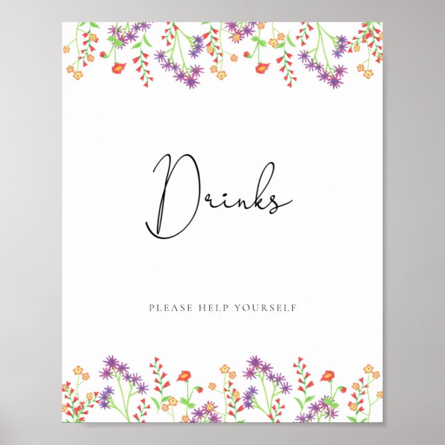 Póster Las bebidas con flores silvestres te ayudan (Frente)