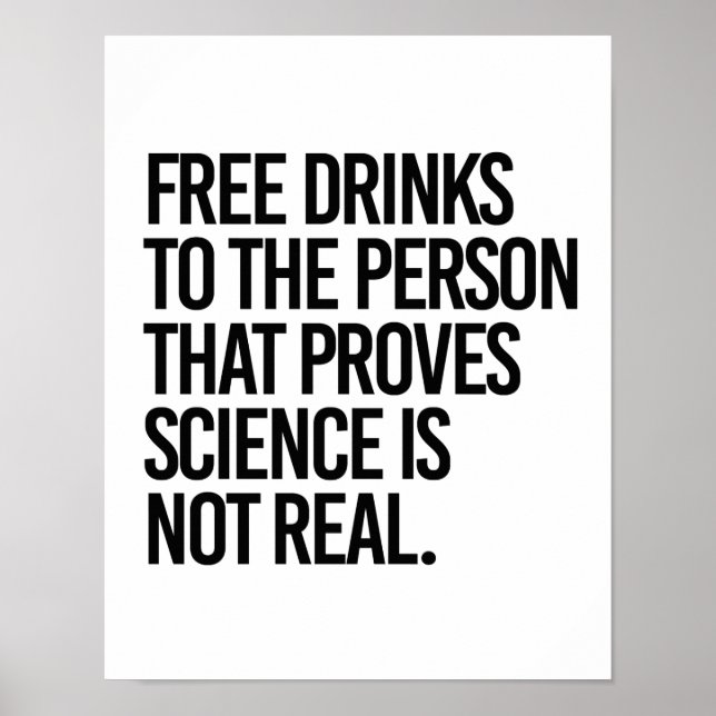 Póster Las bebidas gratuitas para la persona que prueba q (Frente)
