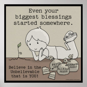 Póster Las Bendiciones Comenzaron En Algún Lugar